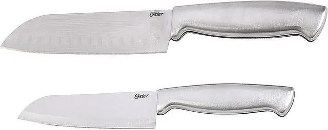 Main image of Oster 91602.02 Baldwyn 2 Piece Stainles Steel Santoku Knife Set