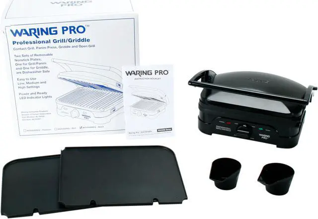 Alt view image 6 of 6 - Waring Pro Professional Indoor Grill and Griddle w/ Removable Plates - Black