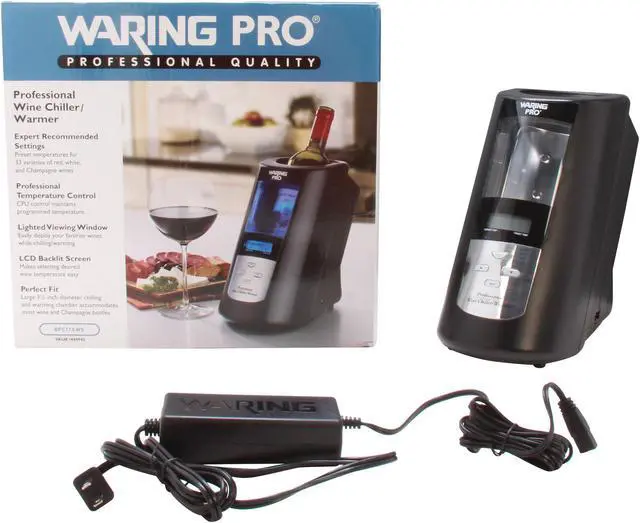 Alt view image 6 of 6 - Waring Pro RPC175WS Wine Chiller/Warmer - Black & Brushed Stainless Steel Black