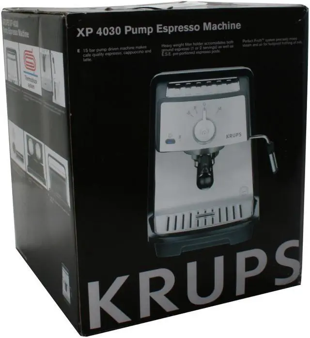 Alt view image 11 of 11 - Krups XP4030 Pump Espresso Machine Black with Stainless Steel