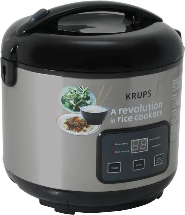 Alt view image 3 of 14 - KRUPS FDH212-76 Black/Stainless Steel 10-Cup Automatic Rice Cooker