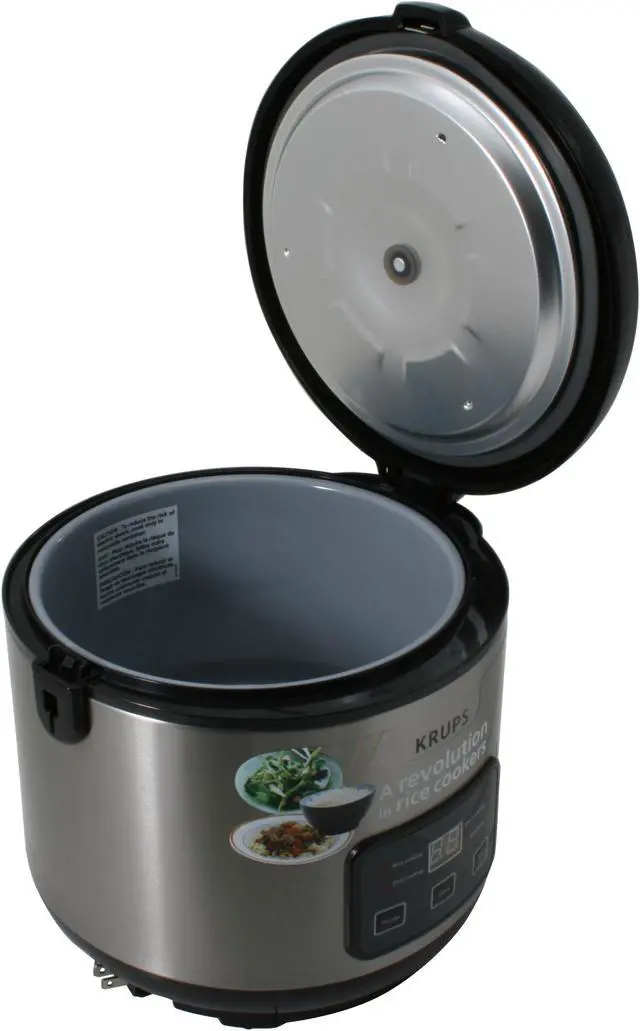 Alt view image 9 of 14 - KRUPS FDH212-76 Black/Stainless Steel 10-Cup Automatic Rice Cooker