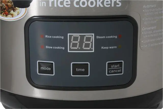 Alt view image 10 of 14 - KRUPS FDH212-76 Black/Stainless Steel 10-Cup Automatic Rice Cooker