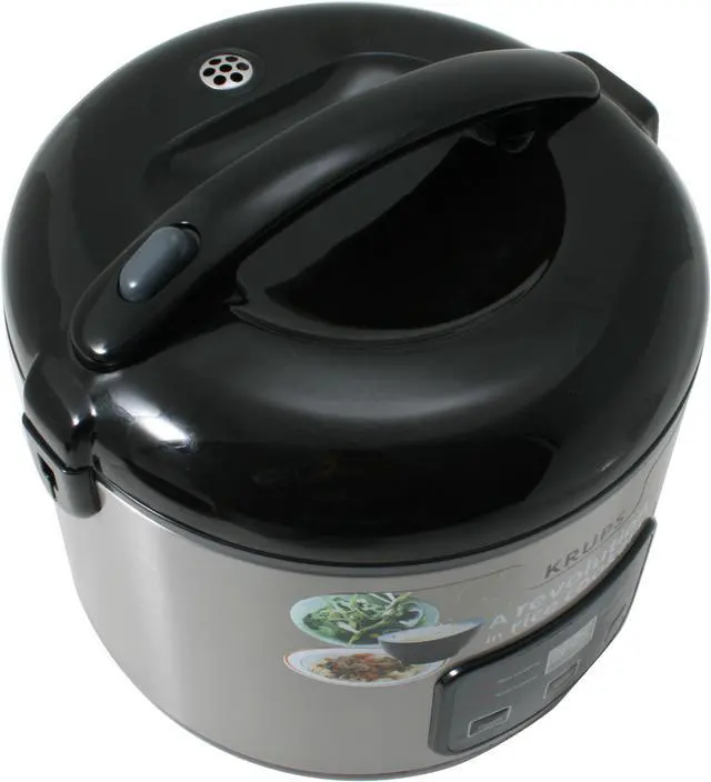 Alt view image 11 of 14 - KRUPS FDH212-76 Black/Stainless Steel 10-Cup Automatic Rice Cooker