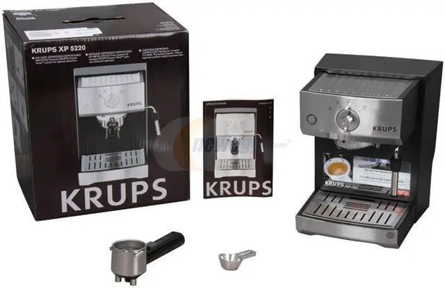Alt view image 5 of 5 - KRUPS XP5220 Precise Tamp Espresso Machine Silver/Black