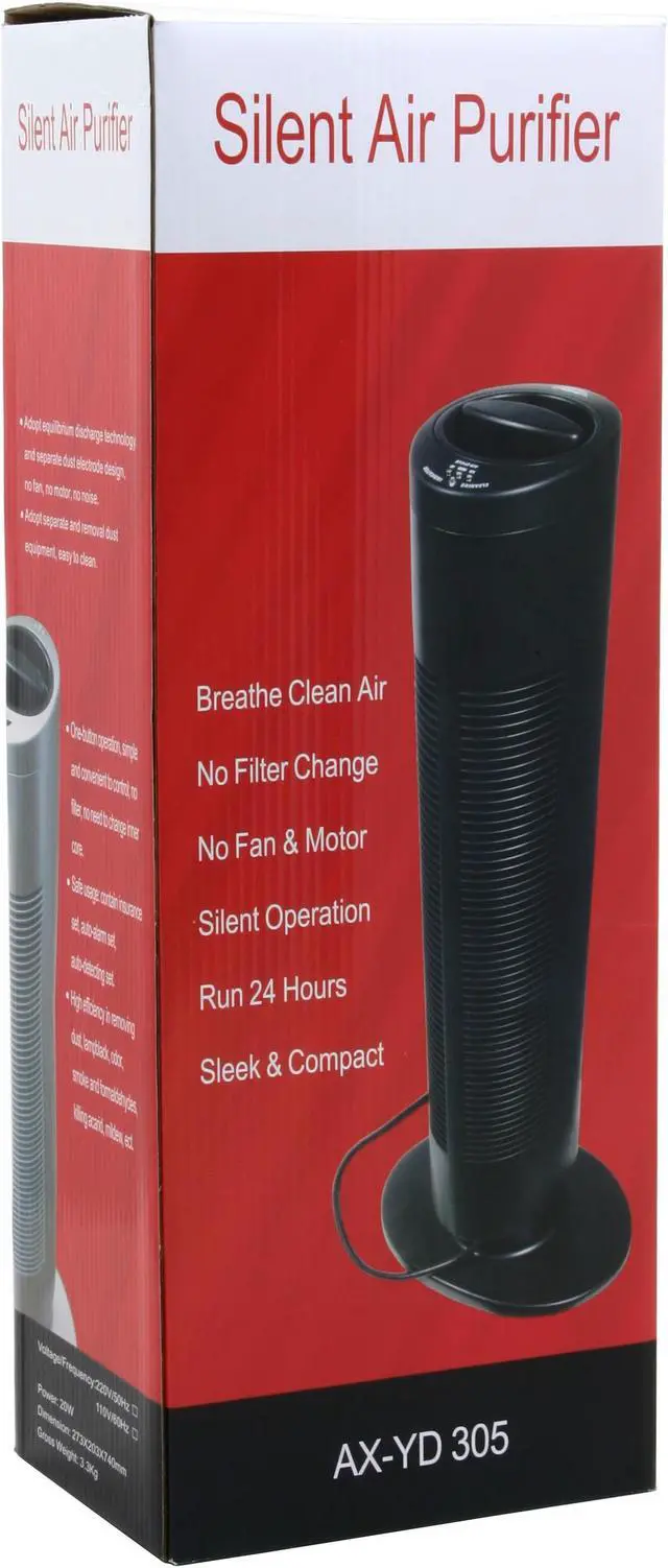 Alt view image 6 of 6 - etrend AX-YD305-SIL Silver ePureAir Silent Air Purifier
