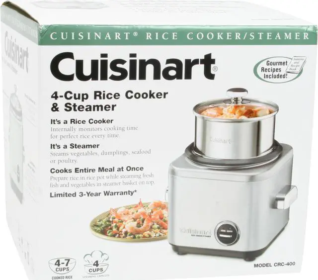 Alt view image 9 of 9 - Cuisinart 4-Cup Stainless Steel Rice Cooker CRC-400