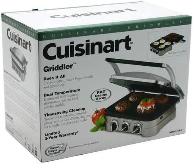 Alt view image 12 of 12 - Cuisinart GR-4N 5-in-1 Griddler, Silver, Black Dials