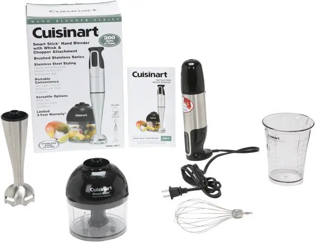 Alt view image 4 of 11 - Cuisinart CSB-77 Stainless Steel Smart Stick Hand Blender with Whisk and Chopper Attachments
