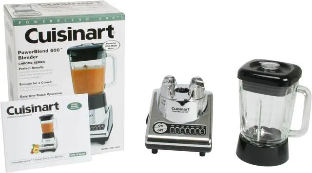 Alt view image 7 of 7 - Cuisinart SPB-10CH PowerBlend 600-Watt 56-Ounce Blender, Chrome and Black