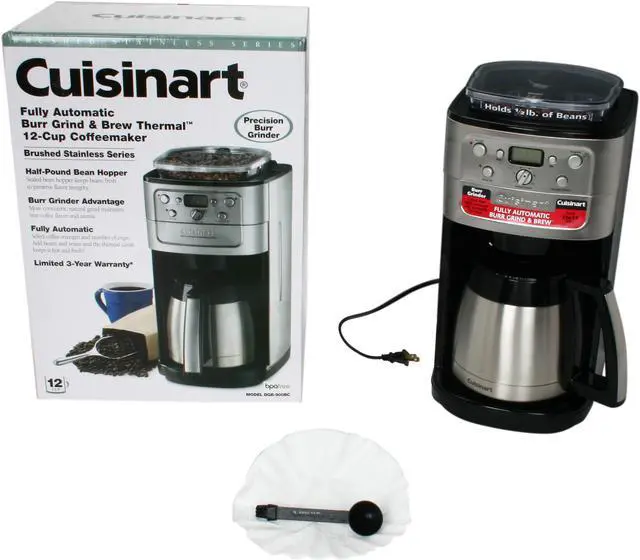 Alt view image 6 of 6 - Cuisinart DGB-900BC Chrome Grind & Brew Thermal 12-Cup Automatic Coffeemaker