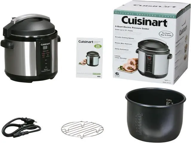 Alt view image 7 of 7 - Cuisinart CPC-600 1000-Watt 6-Quart Electric Pressure Cooker, Brushed Stainless and Matte Black