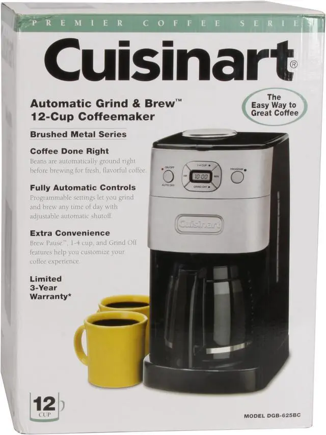 Alt view image 8 of 8 - Cuisinart DGB-625BC Chrome Grind & Brew 12-Cup Automatic Coffeemaker