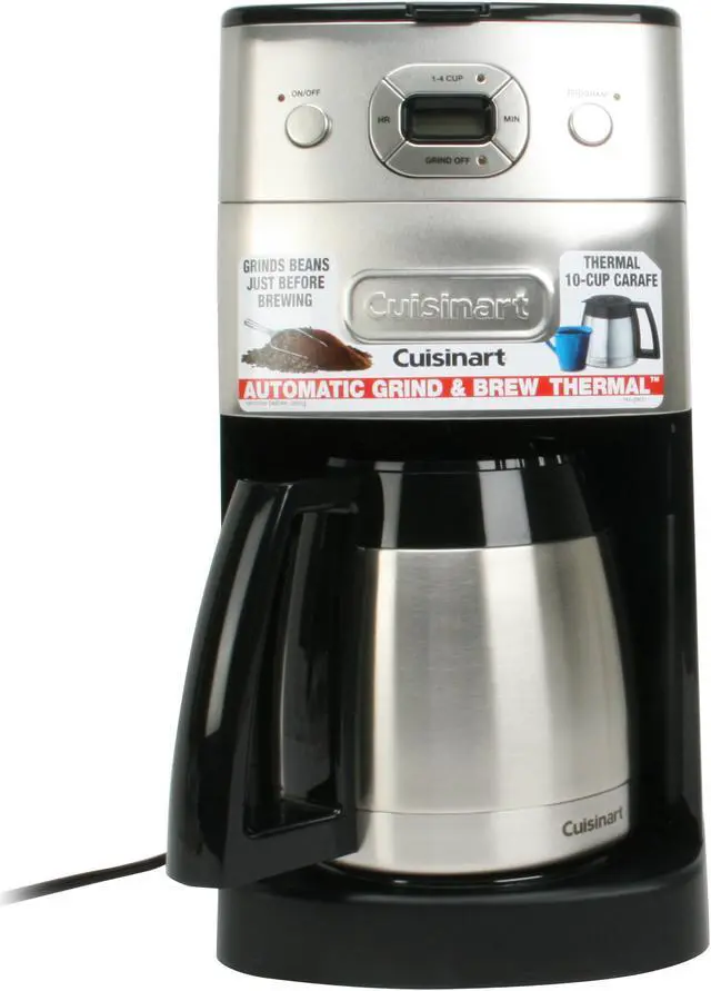 Alt view image 5 of 10 - Cuisinart DGB-650BC Chrome Grind-and-Brew Thermal 10-Cup Automatic Coffeemaker