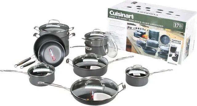 Alt view image 11 of 11 - Cuisinart 66-17 Chef's Classic 17-Piece Cookware Set Nonstick Hard-Anodized