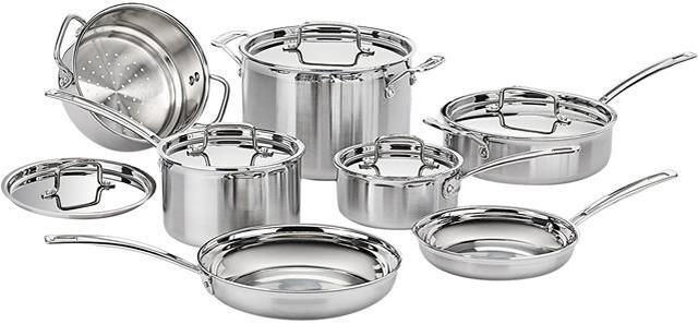 Cuisinart Multiclad Pro 1.5qt Tri-Ply Stainless Steel Saucepan with Cover -  MCP19-16N