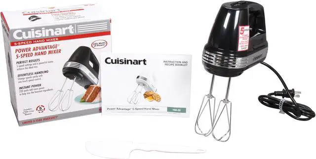 Alt view image 6 of 6 - Cuisinart HM-50BK Power Advantage 5-Speed Hand Mixer, Black