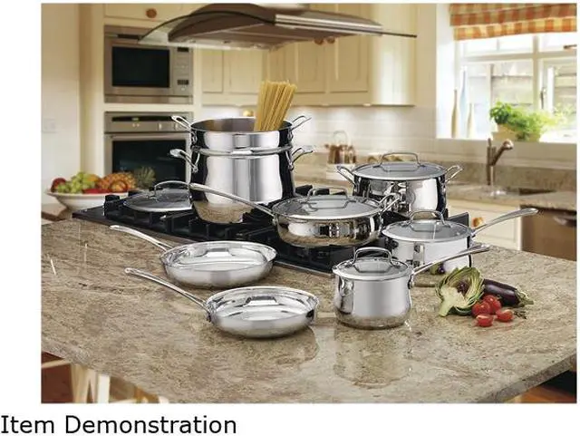 Alt view image 5 of 5 - Cuisinart Contour Stainless Steel 13-pc Cookware Set 44-13