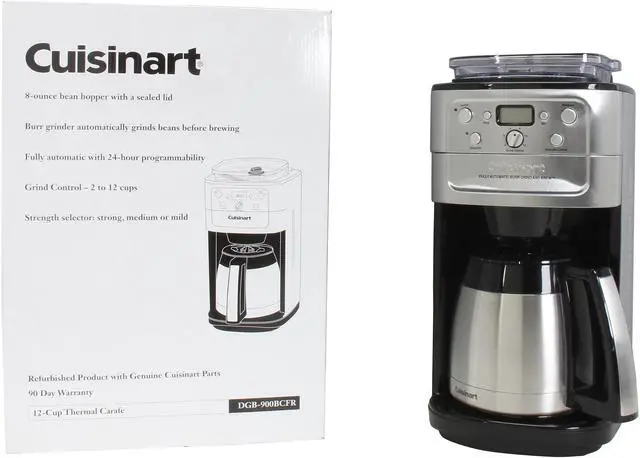 Alt view image 6 of 6 - Cuisinart Programmable Grind & Brew 12-Cup Automatic Coffeemaker, DGB-900BC
