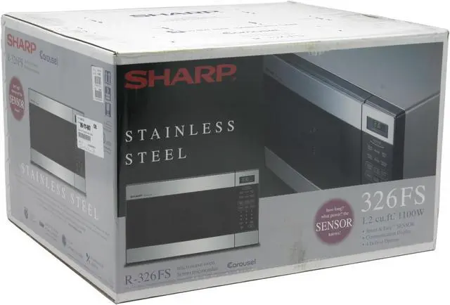 Alt view image 7 of 7 - Sharp 1100 Watts 1.2 cu.ft. Mid Size Microwave Oven R-326FS Stainless Steel