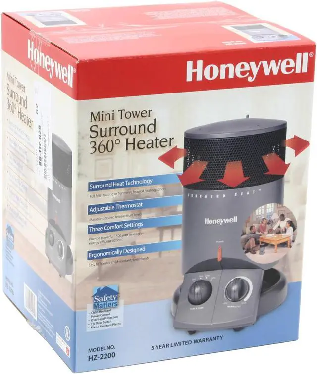 Alt view image 7 of 7 - Honeywell HZ-2200 Mini Tower Surround Heater