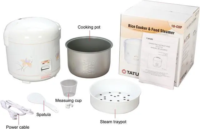 Alt view image 9 of 9 - TATUNG TRC-10UD White Direct Heat Rice Cooker 10 Cups