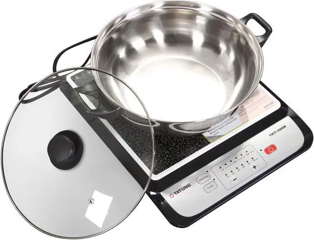 Alt view image 7 of 8 - TATUNG TICT-1500W Induction Cook Top with Stainless Steel Pot