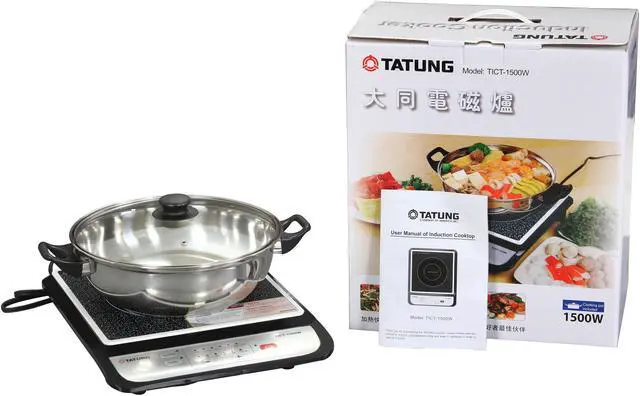 Alt view image 8 of 8 - TATUNG TICT-1500W Induction Cook Top with Stainless Steel Pot