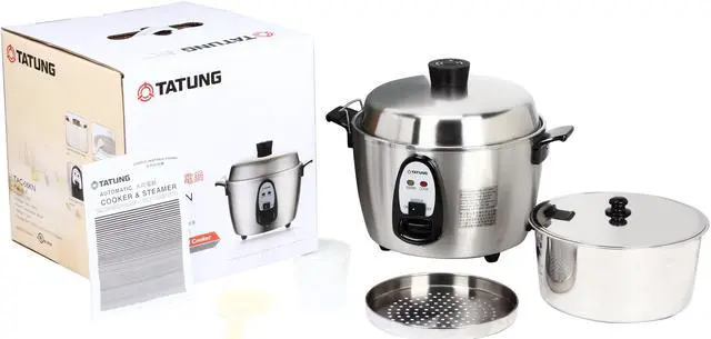Alt view image 7 of 7 - Tatung Stainless Steel Multi-Functional Rice Cooker and Steamer 6-cup Uncooked / 12-cup Cooked TAC-06KN(UL)