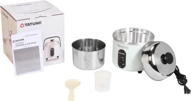 Alt view image 6 of 6 - TATUNG Indirect Multi-Functional Mini Rice Cooker, Steamer and Warmer, White, 3-Cup uncooked/ 6-Cup cooked, TAC-3A(SF)