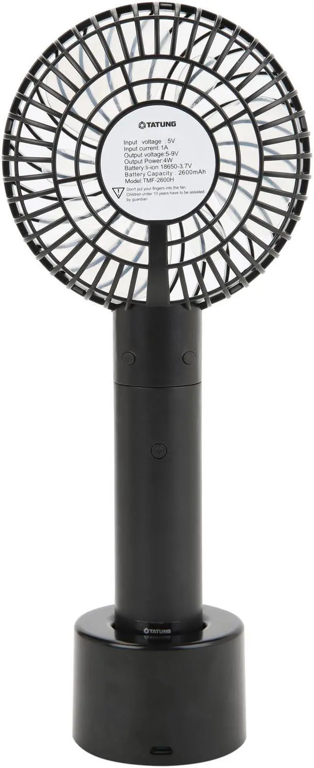 Alt view image 5 of 9 - Tatung USB 3-in-1 Mini Fan and Power Bank TMF-2600H-BL