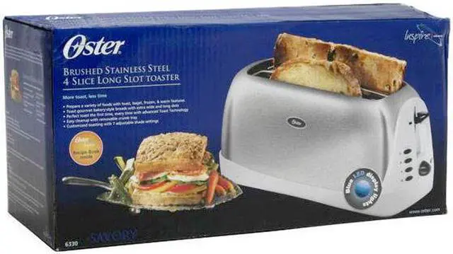 Alt view image 6 of 6 - OSTER 6330 Brushed Stainless Inspire 4 Slice Brushed Stainless Toaster
