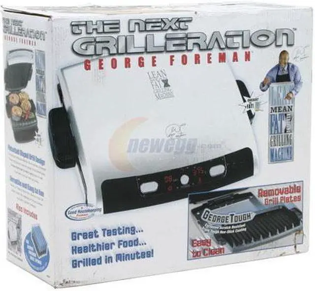 Alt view image 7 of 7 - George Foreman 6-Serving Removable Plate Grill & Panini Grill with Digital Temperature, Silver GRP99