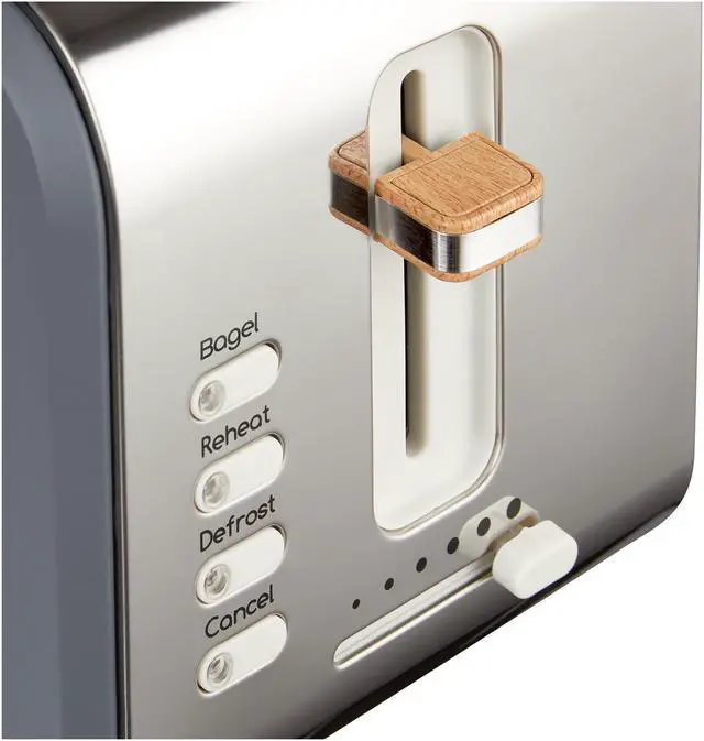 Alt view image 3 of 3 - SALTON ST14610GRYN Grey Nordic 2 Slice Toaster