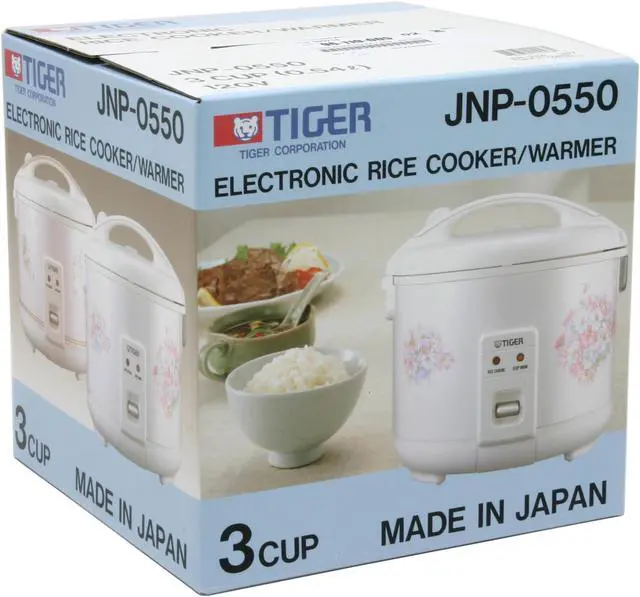 Alt view image 6 of 6 - TIGER JNP-0550 White 3 cups Electronic Rice Cooker - warmer