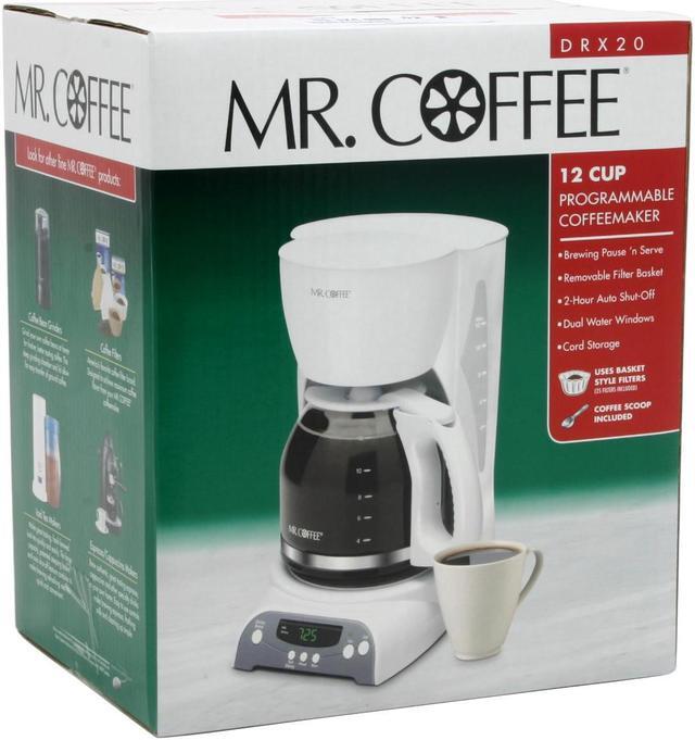 Alt view image 7 of 7 - MR. COFFEE DRX20 White 12-Cup Programmable Coffee Maker