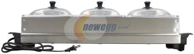 Alt view image 3 of 3 - Elite EWM6171 Elite Platinum 3-Tray 2.5-Quart Stainless Steel Buffet Server & Warmer