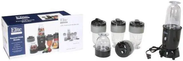 Alt view image 6 of 7 - Elite Cuisine EPB-1800 17 Piece Personal Drink Blender with 4 x 16oz. Travel Cups