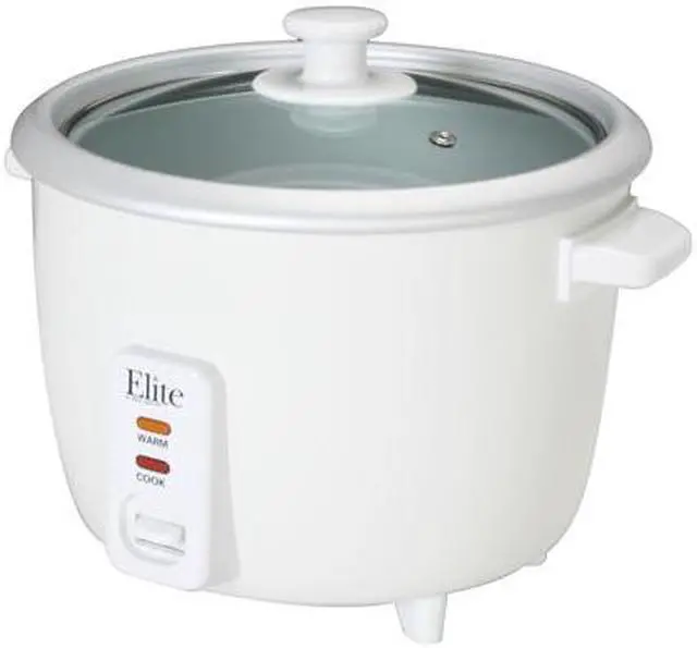 Alt view image 4 of 9 - Maxi-Matic Elite ERC-008ST White Gourmet 8 Cups (Uncooked)/16 Cups (Cooked) Rice Cooker with Glass Lid