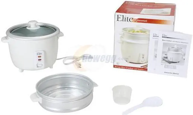 Alt view image 9 of 9 - Maxi-Matic Elite ERC-008ST White Gourmet 8 Cups (Uncooked)/16 Cups (Cooked) Rice Cooker with Glass Lid