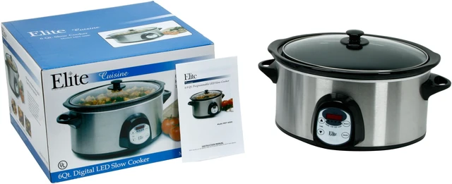Alt view image 7 of 7 - Maxi-Matic MST-6000 Stainless Steel 6 Qt. Elite Platinum Programmable Slow Cooker