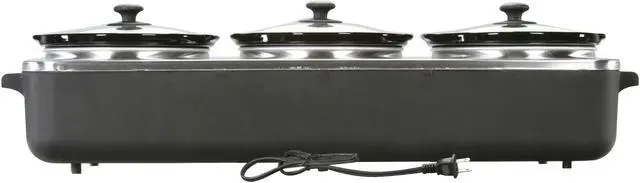 Alt view image 4 of 7 - Maxi-Matic EWMST-33 Black 2.5 Qt. x 3 Triple Slow Cooker Buffet