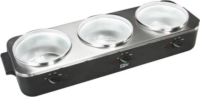 Alt view image 5 of 7 - Maxi-Matic EWMST-33 Black 2.5 Qt. x 3 Triple Slow Cooker Buffet