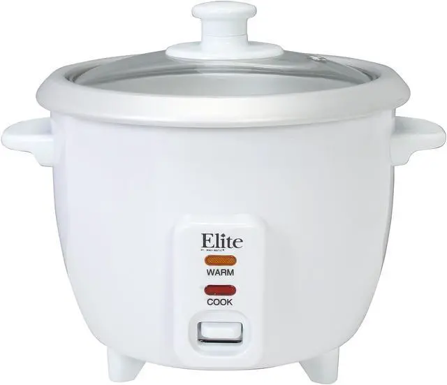 Alt view image 2 of 5 - Elite Cuisine ERC-003 6-Cup Rice Cooker with Glass Lid, White