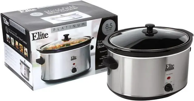 Alt view image 7 of 7 - Maxi-Matic Elite MST-900V Stainless Steel 8.5 Qt. Deluxe Sized Slow Cooker