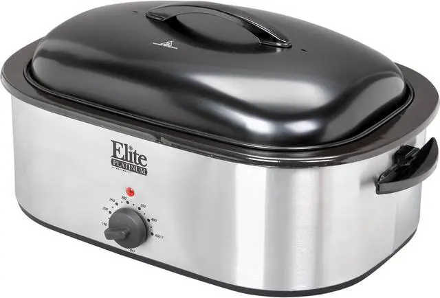 Alt view image 3 of 9 - Elite ERO-210B Stainless Steel 18 Qt. 18-Quart Roaster Oven w/ buffet server and removable pot