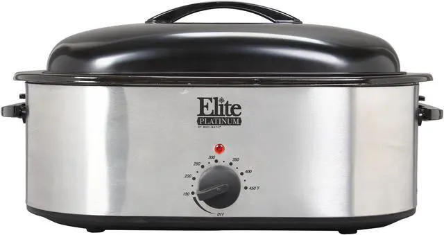 Alt view image 4 of 9 - Elite ERO-210B Stainless Steel 18 Qt. 18-Quart Roaster Oven w/ buffet server and removable pot