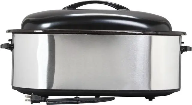 Alt view image 6 of 9 - Elite ERO-210B Stainless Steel 18 Qt. 18-Quart Roaster Oven w/ buffet server and removable pot