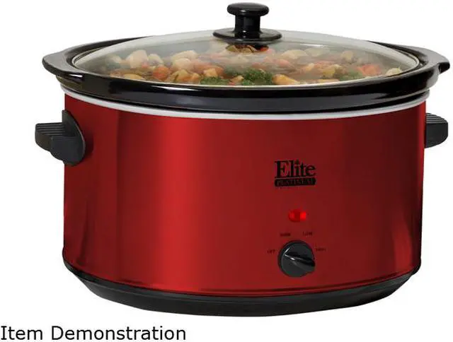 Main image of Elite MST-900R Red 8.5 Qt. Deluxe Sized 8.5 Qt. Stainless Steel Slow Cooker