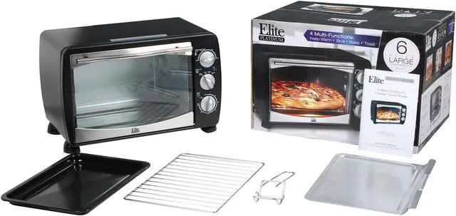 Alt view image 7 of 7 - Maxi-Matic Elite ETO-180B Black Elite Platinum 6 Slice/0.64Cu. Ft. Toaster Oven Broiler